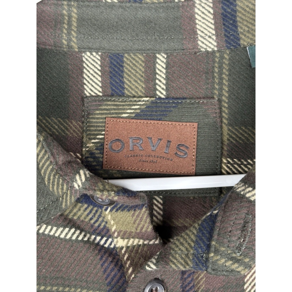 Orvis Big Bear Heavyweight Flannel Shirt Men XL Tall Pine Plaid NWT 1312517 - Picture 7 of 12